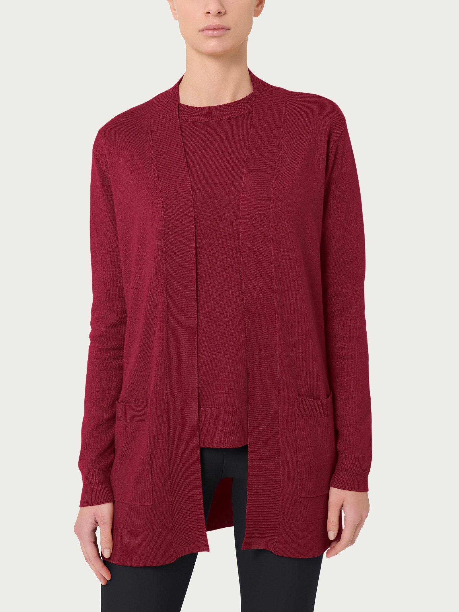 Four Seasons Lange Strickjacke Tibetan Red – Ragno