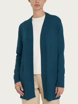 Cardigan lungo con bordatura Four Seasons Blu Donna - Ragno