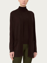 Cardigan lungo con bordatura Four Seasons Marroni Donna - Ragno