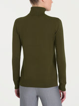 Jersey de cuello alto Four Seasons verde para mujer - Ragno