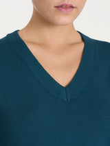 Jersey con cuello en V Four Seasons azul para mujer - Ragno