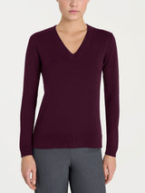 Jersey con cuello en V Four Seasons morado para mujer - Ragno