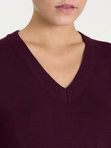 Jersey con cuello en V Four Seasons morado para mujer - Ragno