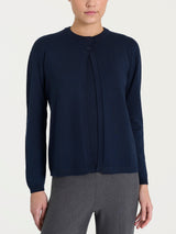 Cardigan corto con due bottoni Four Seasons Blu Donna - Ragno