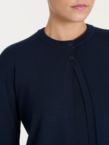 Cardigan corto con due bottoni Four Seasons Blu Donna - Ragno