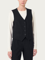 Gilet con quattro bottoni in Compact - - Ragno