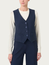 Gilet con quattro bottoni in Compact - - Ragno