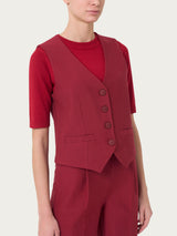 Gilet con quattro bottoni in Compact - - Ragno