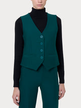 Gilet con quattro bottoni in Compact  Verdi Donna - Ragno