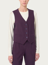 Gilet con quattro bottoni in Compact - - Ragno