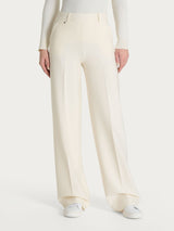 Pantalone a palazzo con tasche in Compact Bianchi Donna - Ragno