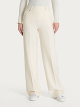 Pantalone a palazzo con tasche in Compact Bianchi Donna - Ragno