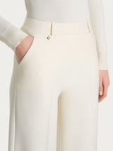 Pantalone a palazzo con tasche in Compact Bianchi Donna - Ragno