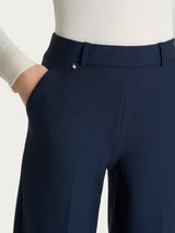 Pantalone a palazzo con tasche in Compact Blu Donna - Ragno