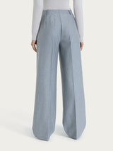 Pantalone a palazzo con tasche in Compact Neri Donna - Ragno