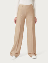 Pantalone a palazzo con tasche in Compact Marroni Donna - Ragno