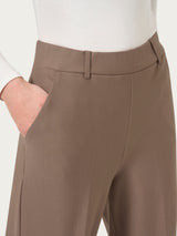 Pantalone a palazzo con tasche in Compact Marroni Donna - Ragno