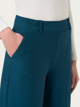 Pantalone a palazzo con tasche in Compact Blu Donna - Ragno