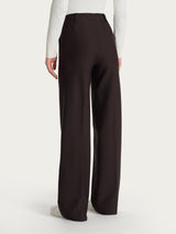 Pantalón Palazzo con bolsillos en Compact Marrón para mujer - Ragno