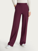 Pantalone a palazzo con tasche in Compact Viola Donna - Ragno