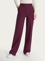 Pantalone a palazzo con tasche in Compact Viola Donna - Ragno