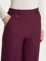 Pantalone a palazzo con tasche in Compact Viola Donna - Ragno