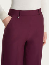 Pantalone a palazzo con tasche in Compact Viola Donna - Ragno