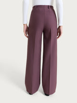 Pantalone a palazzo con tasche in Compact Viola Donna - Ragno