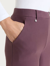 Pantalone a palazzo con tasche in Compact Viola Donna - Ragno