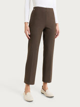 Pantalone a gamba dritta in Compact Marroni Donna - Ragno