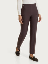 Pantalone a gamba dritta in Compact Marroni Donna - Ragno