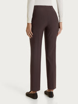 Pantalone a gamba dritta in Compact Marroni Donna - Ragno