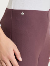 Pantalone a gamba dritta in Compact Viola Donna - Ragno