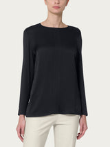 Blusa girocollo in misto viscosa - - Ragno