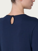 Blusa girocollo in misto viscosa Blu Donna - Ragno