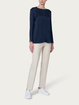 Blusa girocollo in misto viscosa - - Ragno