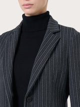 Blazer gessato in tessuto Eco Jacquard Neri Donna - Ragno