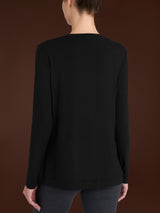 Maglietta girocollo in Eco Viscosa Neri Donna - Ragno