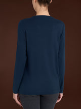 Maglietta girocollo in Eco Viscosa Blu Donna - Ragno