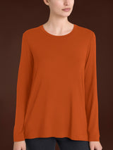 Maglietta girocollo in Jersey Strech Winter Viscosa Arancioni Donna - Ragno