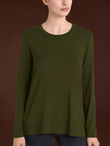 Maglietta girocollo in Eco Viscosa Verdi Donna - Ragno