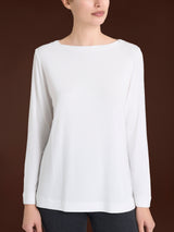Maglietta con collo a barchetta in Jersey Strech Winter Viscosa Viola Donna - Ragno