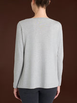 Maglietta con collo a barchetta in Jersey Strech Winter Viscosa Neri Donna - Ragno