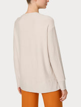 Felpa con collo a barchetta in Eco techno Fleece Bianchi Donna - Ragno