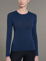 Maglietta girocollo in filato Tenderwool Blu Donna - Ragno