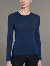 Maglietta girocollo in Tenderwool (86% Modal - 8% Lana Cashmere) Blu Donna - Ragno
