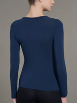Maglietta girocollo in filato Tenderwool Blu Donna - Ragno