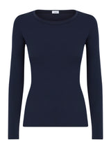 Maglietta girocollo in filato Tenderwool Blu Donna - Ragno