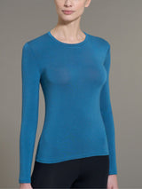 Maglietta girocollo in filato Tenderwool Blu Donna - Ragno