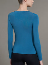 Maglietta girocollo in filato Tenderwool Blu Donna - Ragno